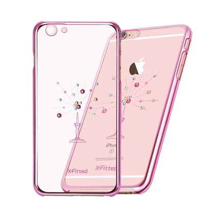 Attēls no X-Fitted Plastic Case With Swarovski Crystals for Apple iPhone 6 / 6S Pink / Starry Sky
