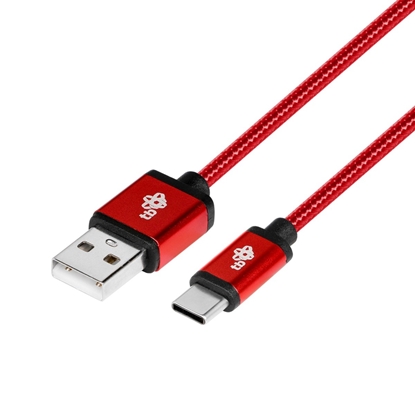 Attēls no Kabel USB-USB C 1.5m rubinowy sznurek 