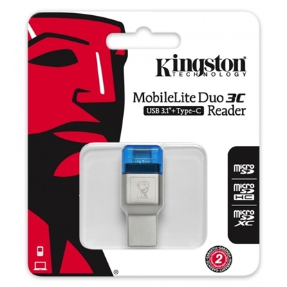 Изображение Karšu lasītājs Kingston Mobilite Duo 3C USB 3.1 + Type C