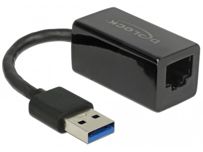 Attēls no Delock Adapter SuperSpeed USB (USB 3.1 Gen 1) with USB Type-A male > Gigabit LAN 10/100/1000 Mbps compact black