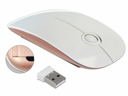 Attēls no Delock Optical 3-button mouse 2.4 GHz wireless white / pink