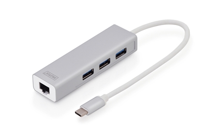 Изображение DIGITUS USB Typ-C 3.0 3-Port Hub with Gigabit Ethernet   DA-70255