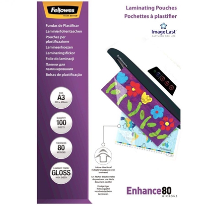 Изображение Laminēšanas plēves Fellowes ImageLast A3 80 Micron Laminating Pouch - 100 pack