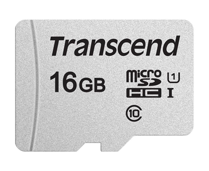 Attēls no Transcend microSDHC 300S-A  16GB Class 10 UHS-I U1