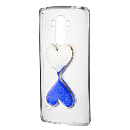 Picture of Mocco 4D Silikone Back Case For Mobile Phone With Clock and Liquid Stars For LG H815 G4 Transparent - Blue