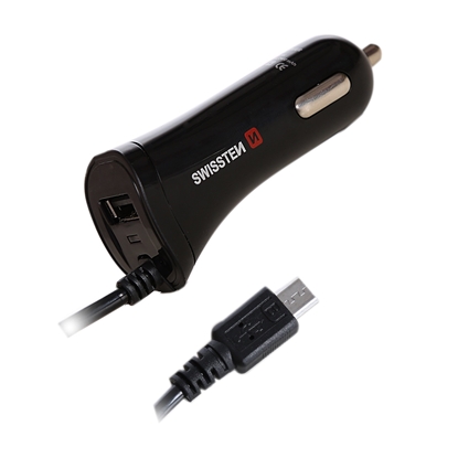 Изображение Swissten Premium Car charger USB + 2.4A and Micro USB Cable