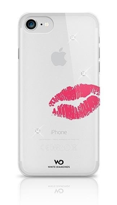 Изображение White Diamonds Lipstick Kiss Case With Swarovski Crystals for Apple iPhone 6 Plus Transparent
