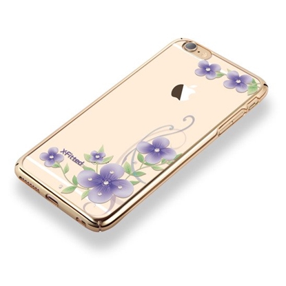 Изображение X-Fitted Plastic Case With Swarovski Crystals for Apple iPhone 6 / 6S Gold / Orchid Fairy