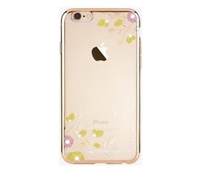 Attēls no X-Fitted Plastic Case With Swarovski Crystals for Apple iPhone 6 / 6S Gold / Spring Blossom