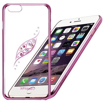 Attēls no X-Fitted Plastic Case With Swarovski Crystals for Apple iPhone 6 / 6S Pink / Graceful leaf
