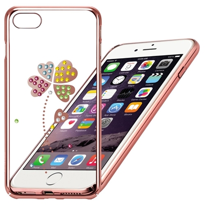 Picture of X-Fitted Plastic Case With Swarovski Crystals for Apple iPhone 6 / 6S Rose gold / Lucky Clover