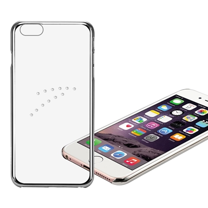 Picture of X-Fitted Plastic Case With Swarovski Crystals for Apple iPhone 6 / 6S Silver / Diamond Arrow