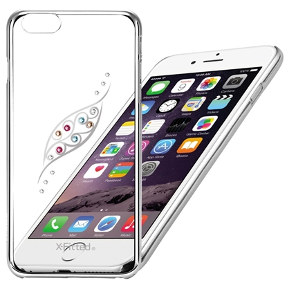 Attēls no X-Fitted Plastic Case With Swarovski Crystals for Apple iPhone 6 / 6S Silver / Graceful Leaf