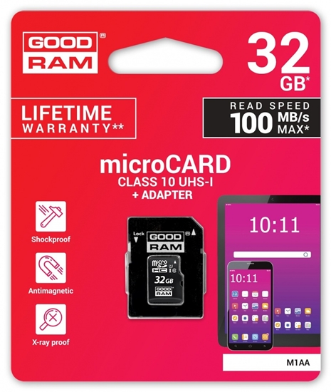 Picture of Goodram 32GB microSDHC class 10 UHS I + Adapter