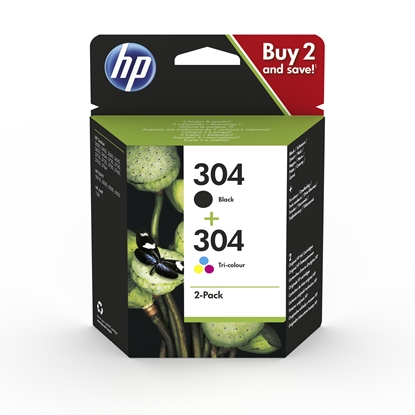 Picture of HP 3JB05AE ink cartridges black/3 colors No. 304