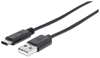 Picture of Manhattan USB-C to USB-A Cable, 1m, Male to Male, Black, 480 Mbps (USB 2.0), Equivalent to USB2AC1M, Hi-Speed USB, Lifetime Warranty, Polybag