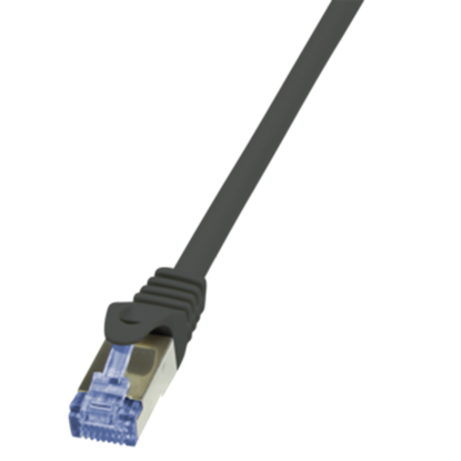 Picture of LogiLink LogiLink Patch Cable, cat. 6A, S/FTP, 30,0 m, black shielded (PIMF), 4 x 2 AWG 26/7, pin assignment: 1:1, copper core, (CQ3123S)