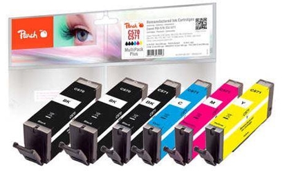 Picture of Peach PI100-337 ink cartridge 6 pc(s) Standard Yield Black, Cyan, Magenta, Yellow