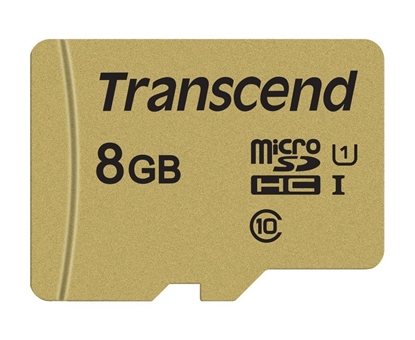 Attēls no Transcend microSDHC 500S     8GB Class 10 UHS-I U1 + SD Adapter