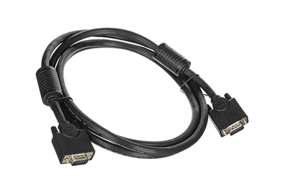 Picture of Manhattan VGA Monitor Cable (with Ferrite Cores), 1.8m, Black, Male to Male, HD15, Cable of higher SVGA Specification (fully compatible), Shielding with Ferrite Cores helps minimise EMI interference for improved video transmission, Lifetime Warranty, Poly