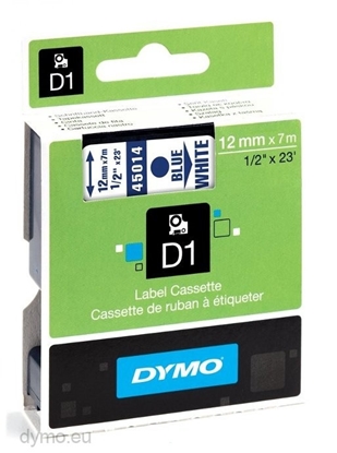 Изображение Dymo D1 12mm Blue/White labels 45014