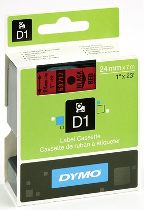 Attēls no Dymo D1 24mm Black/Red labels 53717