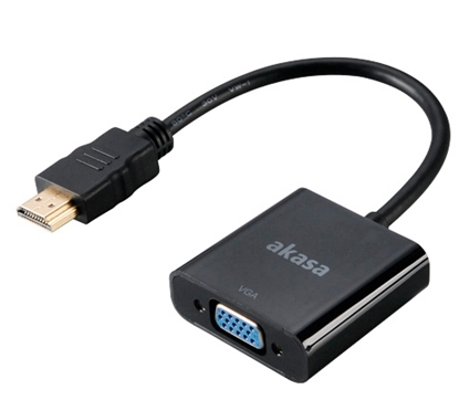 Picture of Akasa AK-CBHD15-20BK cable interface/gender adapter HDMI VGA Black