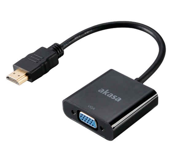 Picture of Akasa AK-CBHD15-20BK cable interface/gender adapter HDMI VGA Black