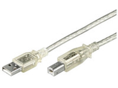 Attēls no Kabel USB MicroConnect USB-A - USB-B 1 m Przezroczysty (USBAB1T)
