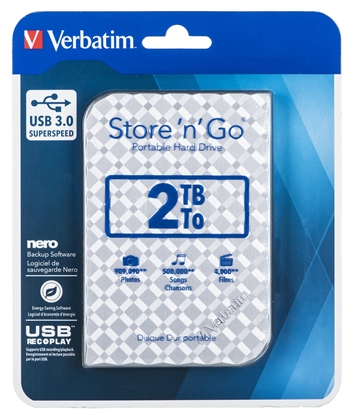 Изображение Verbatim Store n Go 2,5      2TB USB 3.0 silver Gen 2       53198
