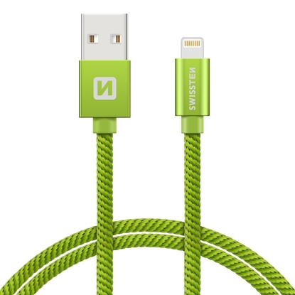 Attēls no Swissten Textile Fast Charge 3A Lightning Data and Charging Cable 2m