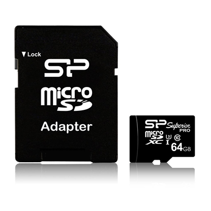 Attēls no Silicon Power memory card microSDXC 64GB Superior Pro U3 + adapter