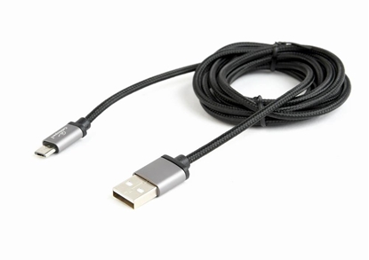 Attēls no Gembird cotton braided micro USB cable 2.0 1.8M Black