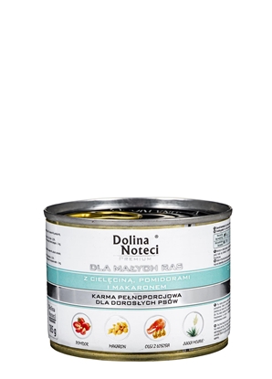 Attēls no Dolina Noteci Premium with veal, tomatoes and pasta - wet dog food for adult small breeds - 185g