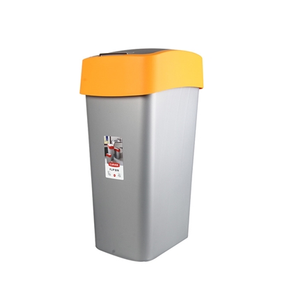 Picture of Atkritumu tvertne Curver Flip Bin 45L sudraba/dzelt.