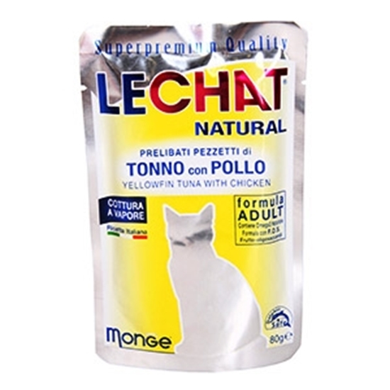Изображение Barība kaķiem LeChat Natural tuncis ar cāli 80g