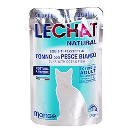 Изображение Barība kaķiem LeChat Natural tuncis ar zivīm 80g