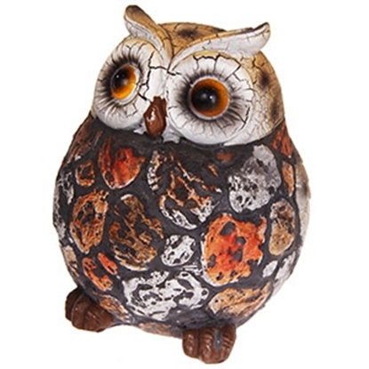 Attēls no Dārza dekors ar solārlampu 11,5x10,8x13,4cm(2 daž,pūce,vāv.)