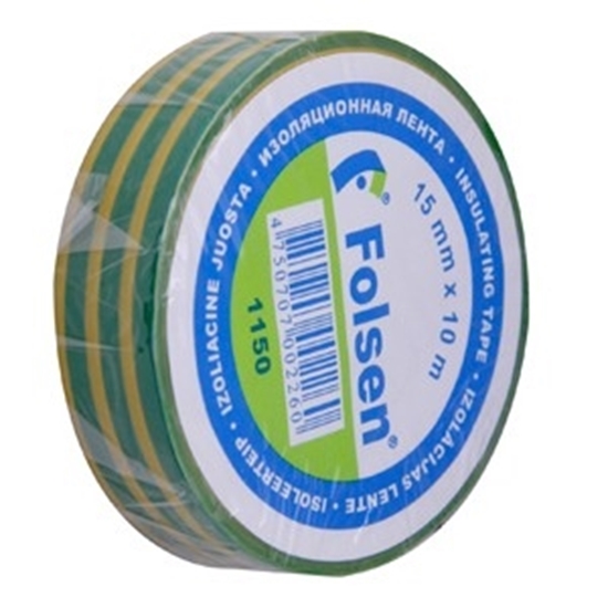 Picture of Izol.lente PVC 15mmx10m zaļi dzeltena