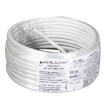 Attēls no Kabelis 2x1.0 OMYp balts 10m