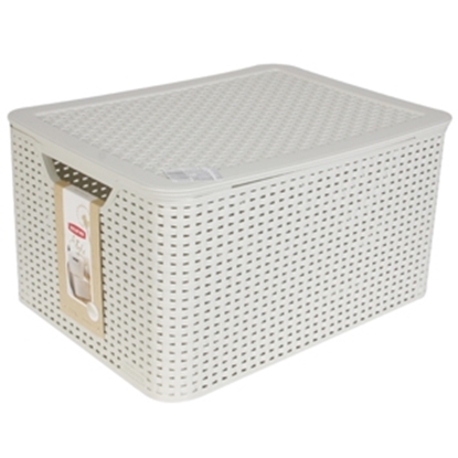 Picture of Kaste ar vāku Style Rattan L krēmkrāsas 45x33x25cm