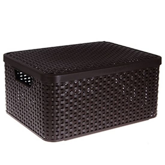 Picture of Kaste ar vāku Style Rattan M tumši brūna 40x29x19cm