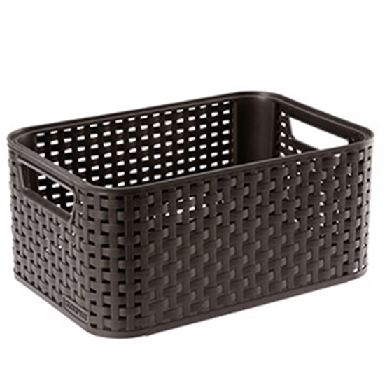 Picture of Kaste bez vāka Style Rattan S tumši brūna 29x19x13cm