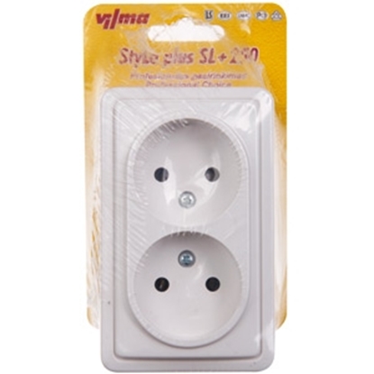 Изображение Kont.rozete 2-viet. v/a b/z SL250 balts