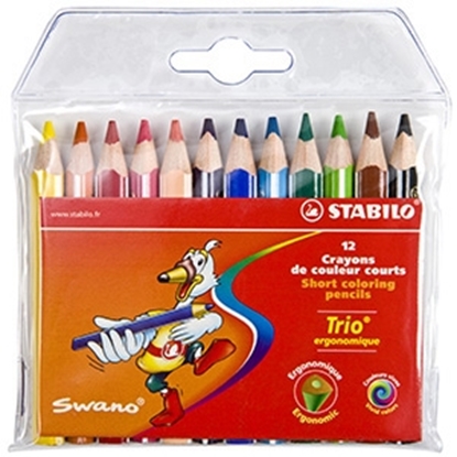 Attēls no Krāsu zīmuļi Stabilo Trio, 12-krāsas, īsie