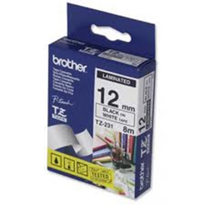 Picture of Lenta uzlīmju printerim 12mm melna/balta