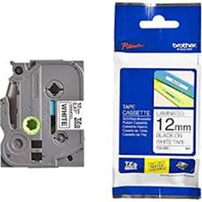 Picture of Lenta uzlīmju printerim 12mm melna/balta 4m