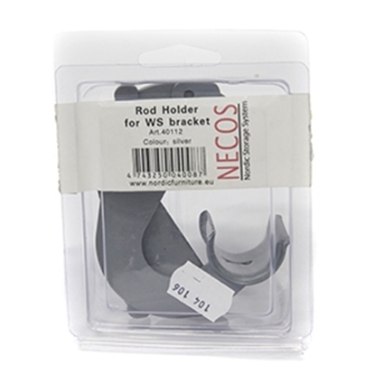 Attēls no Necos stieņa turētājs režģu plauktam sudrabs