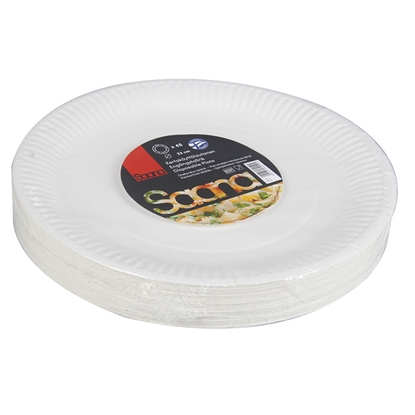 Picture of Papīra šķīvji Saana 23cm 45gab. balti