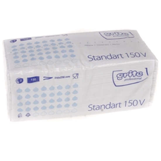 Picture of Papīra dvieļi Grite Standart balti 150gab.,2-k.